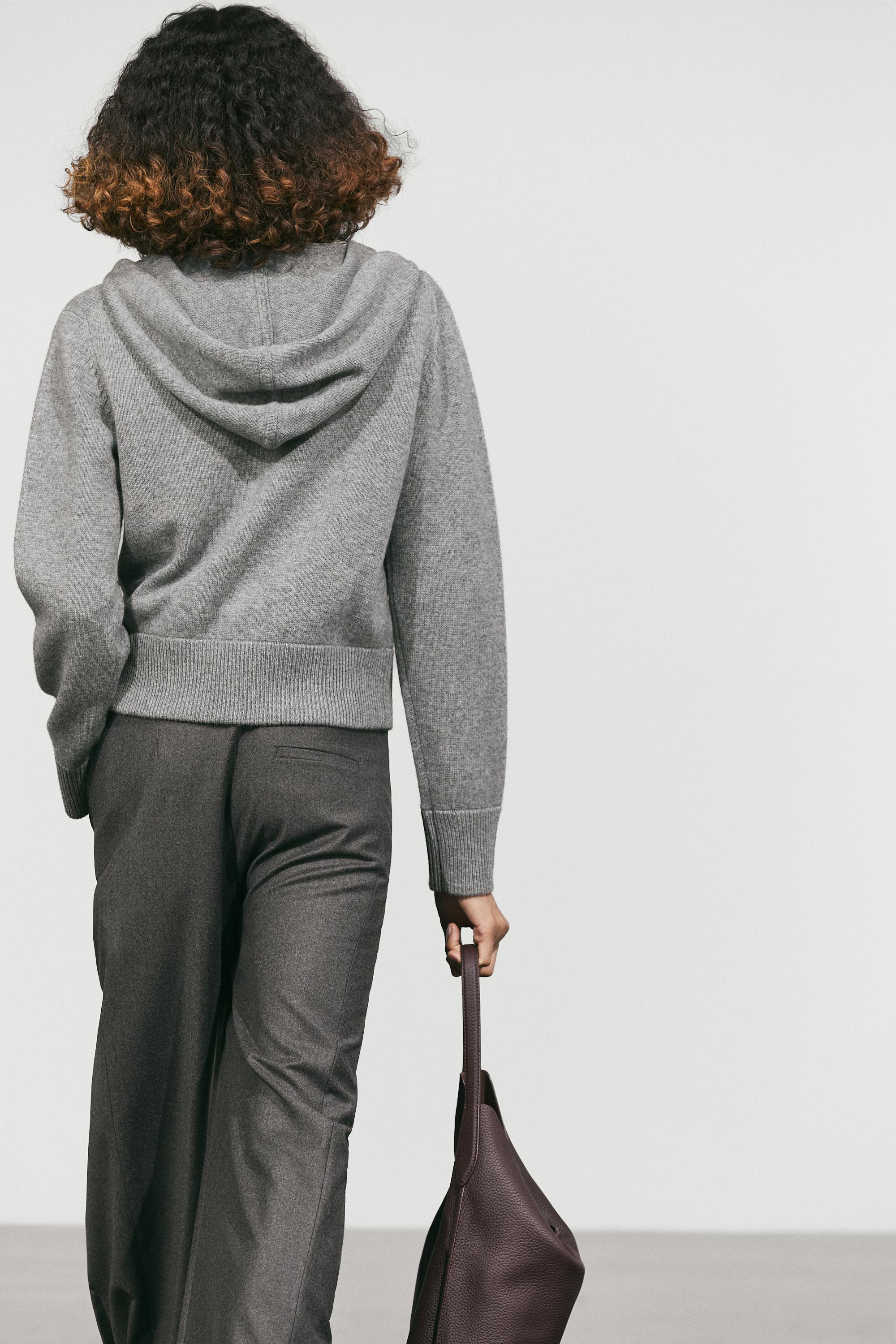 Cardigan à capuche en maille de laine mélangée